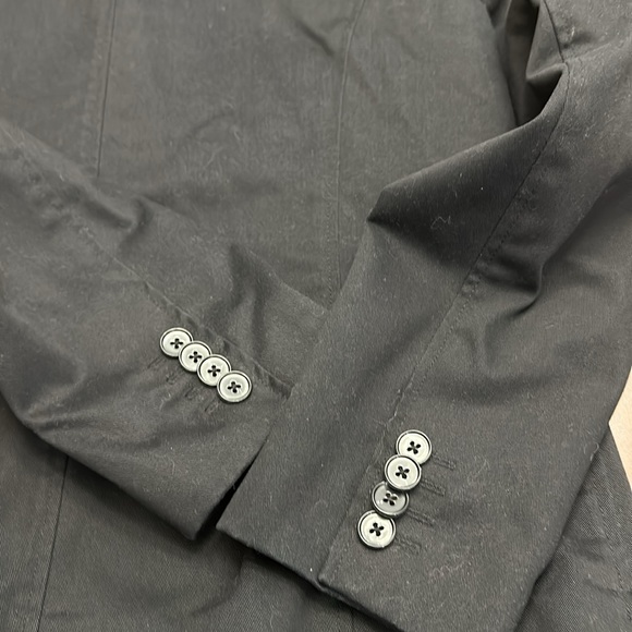 Lands' End Black Blazer Button Front Pockets 8 Petite - Picture 5 of 9